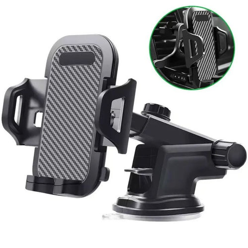 Car Mobile Holder – 360° Rotatable Dashboard Mount with Strong Suction & One-Click Release (Black)