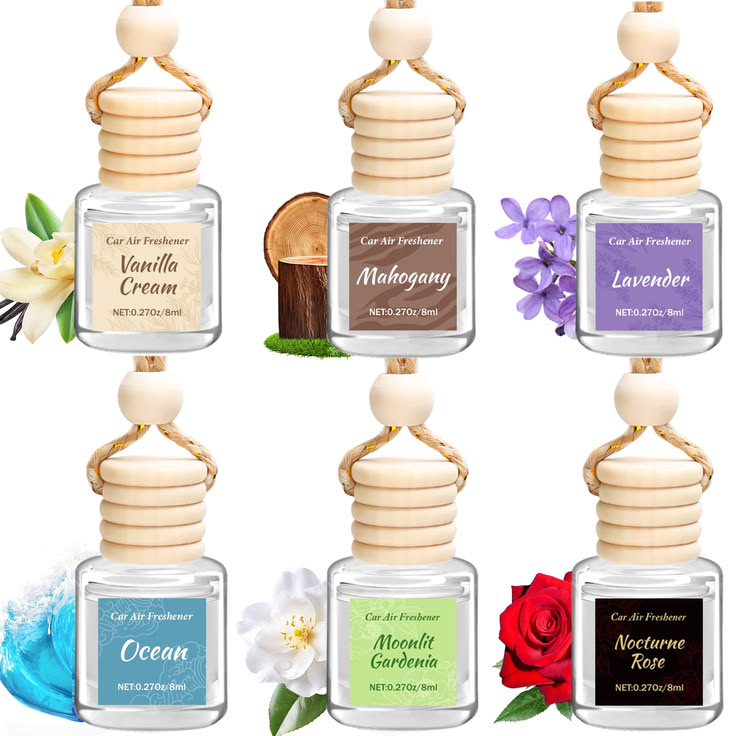 Hanging Pod Car Perfume – Lavender & Musk Fragrance (10ml, Pack of 2, Long-Lasting Diffuser)