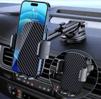 Car Mobile Holder – 360° Rotatable Dashboard Mount with Strong Suction & One-Click Release (Black)