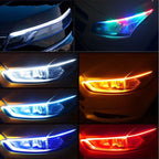 LED DRL Strip Lights – White & Yellow Flow Indicator (60cm, Pair, 12V Universal)