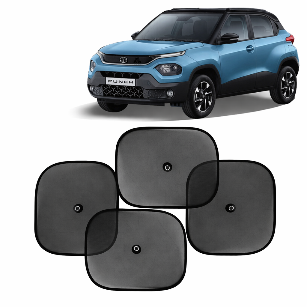 Universal Car Side Window Sun Shades – Pack of 2, Foldable Heat & UV Protection Curtains (Black)