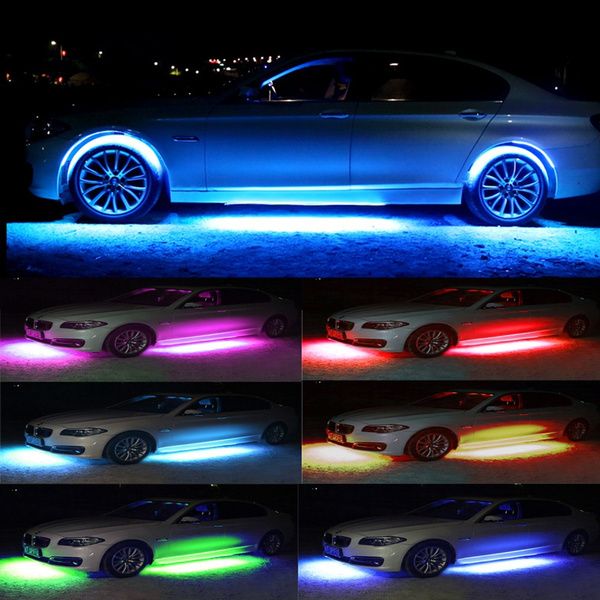 RGB Car Underbody LED Lights – Waterproof Underglow Kit with Remote & Music Sync (4PCS, 12V Universal)