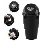 Mini Car Trash Bin – Compact Plastic Garbage Can with Lid (Manual Lift, Black)