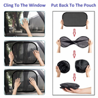 Universal Car Side Window Sun Shades – Pack of 2, Foldable Heat & UV Protection Curtains (Black)