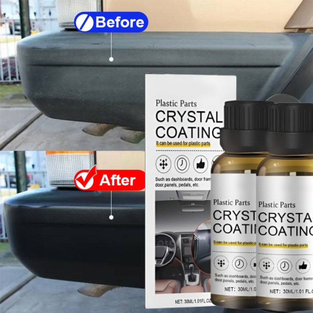 ETU-KWA-RUU™ Crystal Coating for Car & Bike Plastic Parts – Dashboard Restorer & Shine Polish (30ml) | Pack of 2 + 1 Free